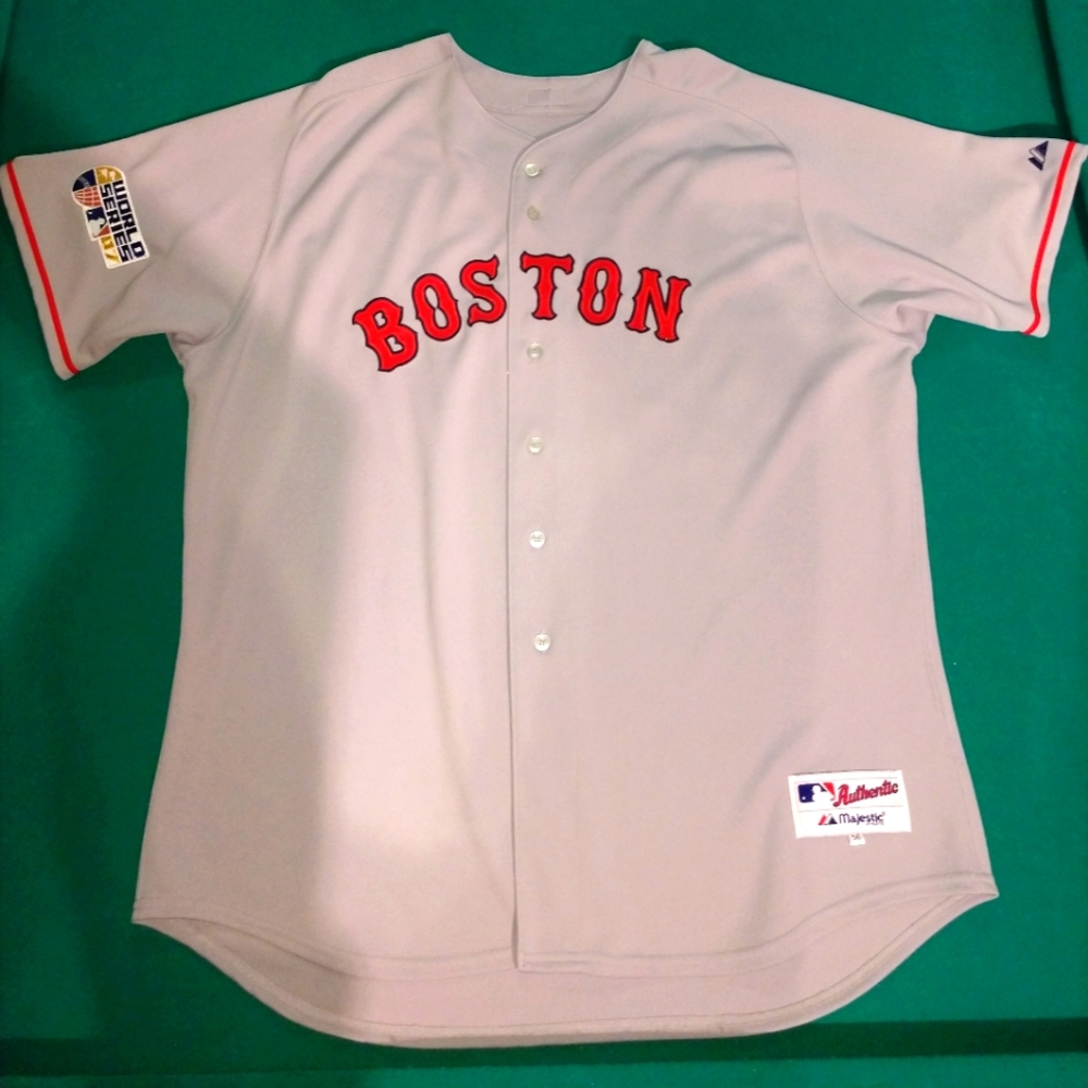 2007 World Series Dustin Pedroia Red Sox Away Jersey